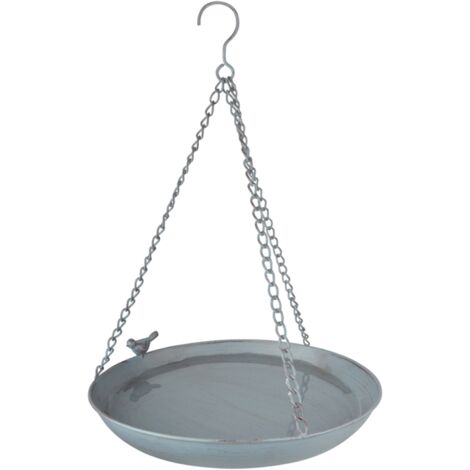 Bain oiseaux à suspendre en métal - D 30,4 cm x H 5,8 cm - Livraison gratuite (1/4)