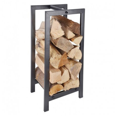 Range bûches intérieur en acier au carbone noir – Dimensions 30 x 23,5 x 59,7 cm – Poids léger 2,5 kg – Compatible avec bûches standards – Garden Mile (1/6)