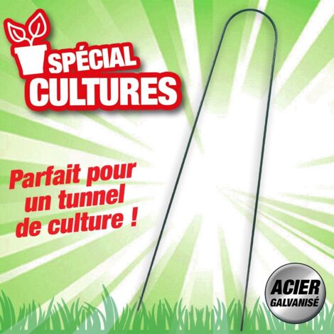 Arceau en acier plastifié vert pour tunnel haut spécial tomate h180cm - Nature (1/4)