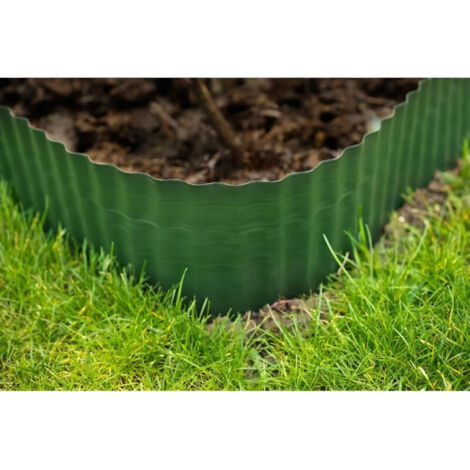 Nature – Bordure de jardin en PVC flexible vert 9m – Hauteur 20cm – Adaptable aux courbes – Évite déformation des massifs (1/10)