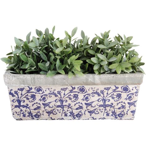 Jardinière en Céramique Bleu 39.6x15.3x15.4 cm Esschert Design BV (1/2)