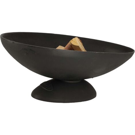 Esschert Design – Brasero ovale en fonte – Dimensions 77,8 x 37,4 x 26,1 cm – Poids 15,5 kg – Excellente rétention de chaleur pour soirées conviviales