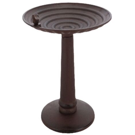 Esschert Design – Abreuvoir en fonte sur pied XL – Résistant à la corrosion – Dimensions L 37 x P 37 x H 54 cm – Pour attirer les oiseaux du jardin