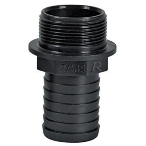 Ribiland – Raccord plastique mâle 1'1/2 – Raccord droit cannelé fileté – Diamètre Ø 40 mm – Pour systèmes d'arrosage et pompes de piscine
