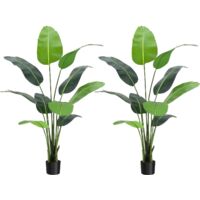 Künstliche Paradiesvogelblume aus Kunststoff, 1,5 m (60 Zoll) hohe, künstliche Palme für drinnen und draußen, moderne Dekopflanze für Zuhause und Büro, perfektes Einzugsgeschenk, mit 10 Stämmen und 2