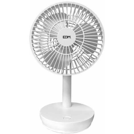 Ventilador de sobremesa recargable blanco potencia: 4w aspas: ø17cm 16,5x18,5cm edm (1/5)