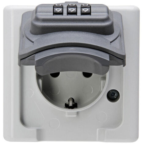 Base de enchufe estanco Kopp Gris 16 A Cerradura de combinación manual Con Tapa Exterior Tipo F (1/4)