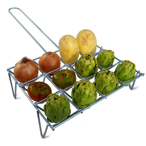 Parrilla Para Verduras Hierro Zincado 34x25.5cm Cromo Capacidad12Unid Mango29cm Gourmet Kitchen (1/3)