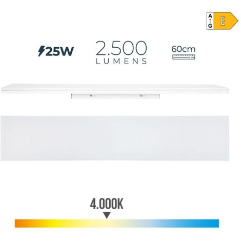 Regleta led 25w 4000k luz dia 2500lm 12x60x4,5cm edm (1/4)