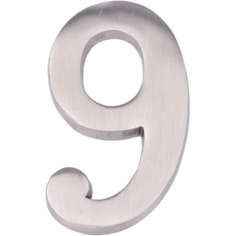 NUMERO 9 NIQUEL MATE 10cm FIJACION INVISIBLE EDM