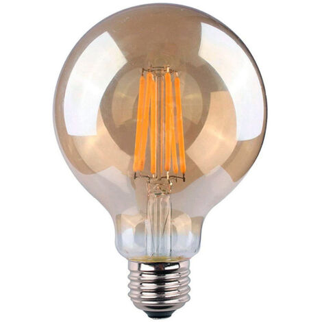 Bombilla de globo con filamento de led. cristal vintage e27 8w 720lm 2000k luz calida ø12,5x17cm edm