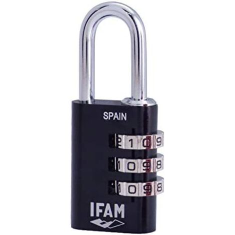 Candado de combinación IFAM Combi30 Aluminio Negro (1/4)