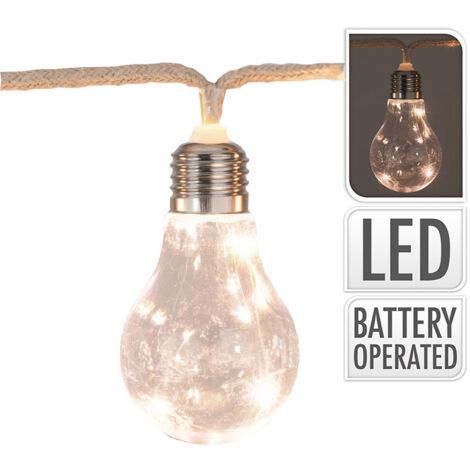 GUIRNALDA A PILAS. 10 BOMBILLAS CON 3 LEDS 2,55m (1/2)