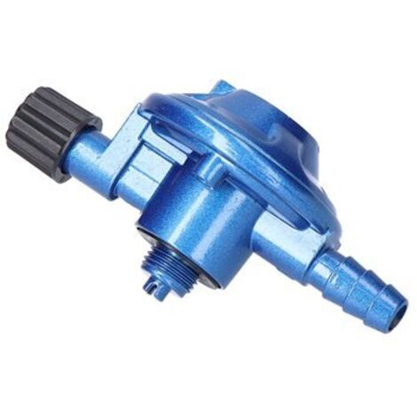 Regulador de gas para para campingaz no giratorio con válvula antifugas (30 mbar) color azul