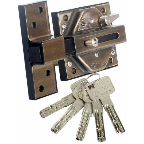 Cerrojo alta seguridad 7930r acabado bronce ingles 97930rbi lince