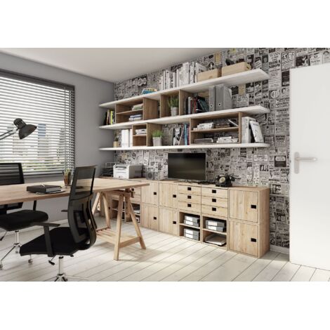 Estanteria modular 2 cubos dinamic pino macizo 36,2x33x70,8cm astigarraga (1/5)