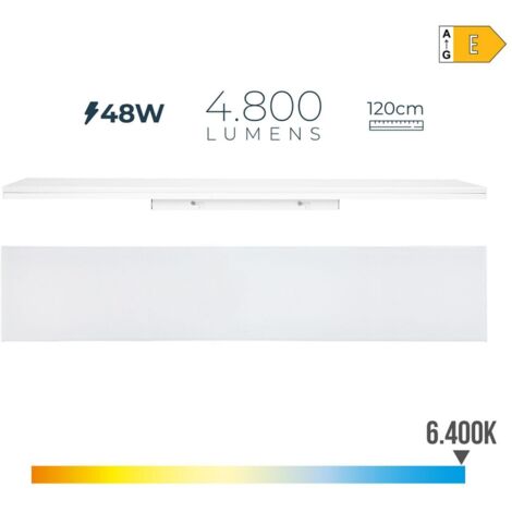 REGLETA LED 48W 6400K LUZ FRIA 4800lm 12x120x4,5cm EDM (1/4)