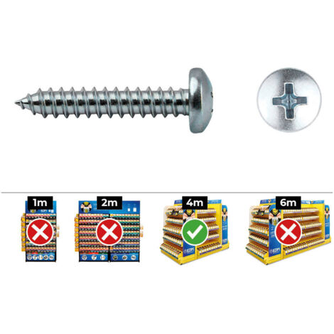 Caja de tornillos CELO 5,5 x 45 mm Tornillo para chapa de metal 250 Unidades Zincado