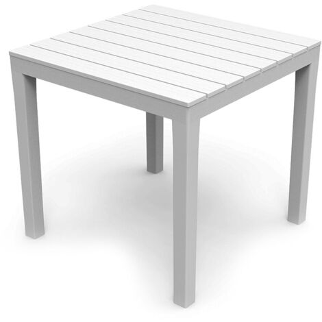 MESA CUADRADA DE JARDIN COLOR: BLANCO 78x78x72cm MODELO: BALI IPAE PROGARDEN