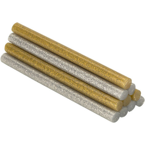Barras de cola decoración y hobby ø8x120mm purpurina dorado+plateado 20430208 salki