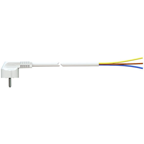 Cable con clavija tipo f 2m 3x1.5mm 4,8mm 16a 250v t/tl blanco. solera 7000/2. (1/2)