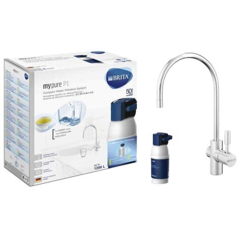 Brita mypure P1 Sistema de filtración de agua situado debajo del fregadero Azul, Blanco