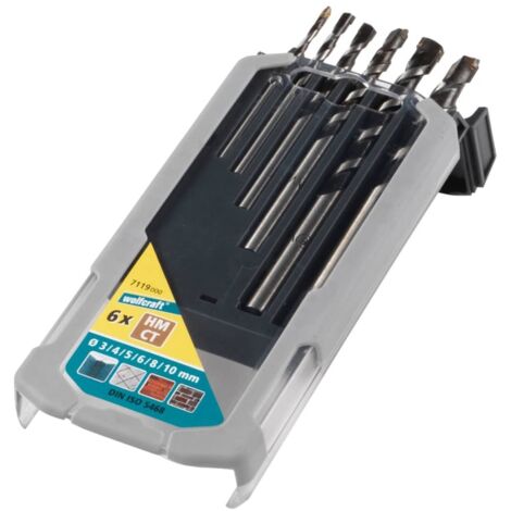 Broca para hormigón professional filo de carburo de tungsteno, ø3-10 mm, juego 6 piezas (1/3)