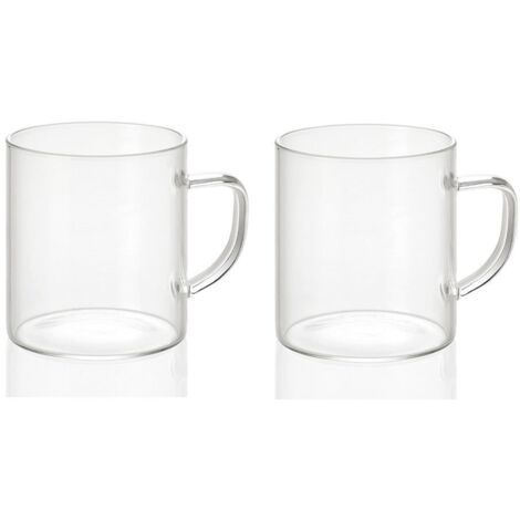 Set 2 tazas de vidrio 300ml ø7,5x8,5cm ms19209 andrea house (1/4)