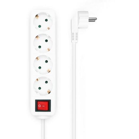 Regleta con Interruptor Aisens A154-0649/ 4 Tomas de Corriente/ Blanco (1/3)