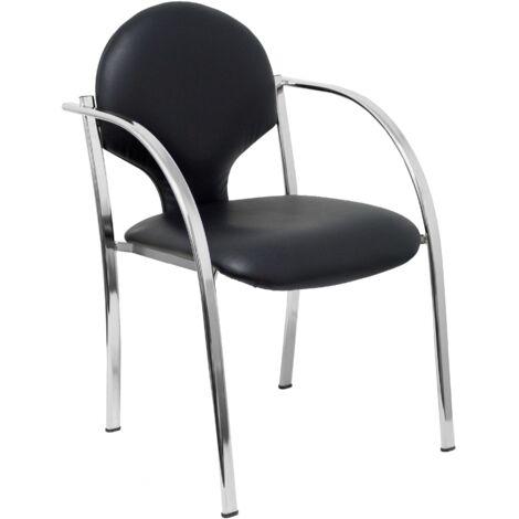 Pack 2 sillas Hellin similpiel negro chasis cromado (1/5)