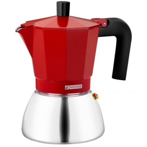 Cafetera Italiana BRA INOX RED 6T Rojo Acero Inoxidable 6 Tazas (1/2)