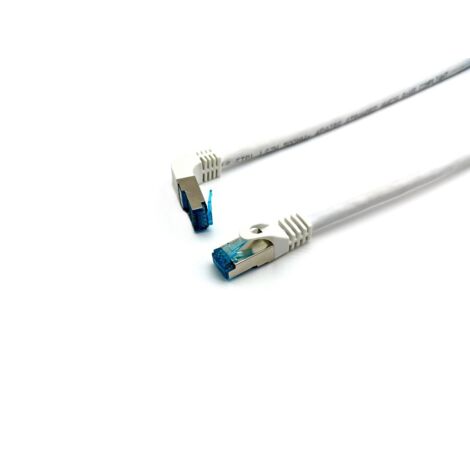 LATIGUILLO APANTALLADO S/FTP CATEGORIA 6A  CONECTOR ANGULO RECTO LIBRE HALOGENOS 5M COLOR BLANCO (1/2)