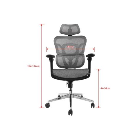 SILLA DE OFICINA ERGONOMICA EQUIP 651050 PREMIUM COLOR GRIS TAPICERIA MALLA 5 POSICIONES (1/2)