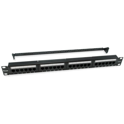 PATCH PANEL 24 PUERTOS UTP CATEGORIA 6 1U COLOR NEGRO (1/3)