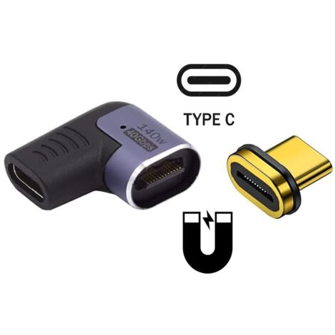 ADAPTADOR USB-C EWENT MACHO-HEMBRA MAGNETICO PD140W PURPURA (1/2)