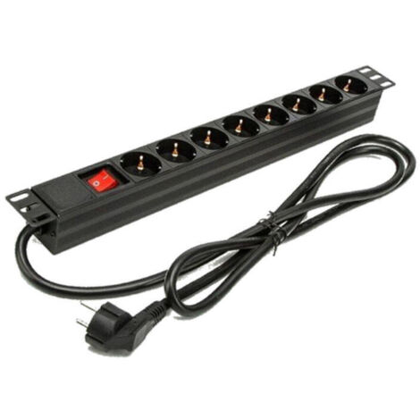 Regleta con Interruptor Phasak BNS 1518/ 8 Tomas de Corriente/ Negro (1/4)