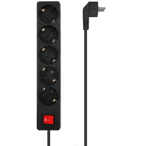 Regleta Enchufes 5 Tomas con Interruptor Aisens A154-0652 Negro 1,4 m (1/3)