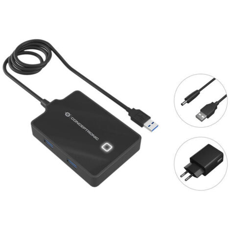 Hub USB Conceptronic 110517207101 Negro (1/3)