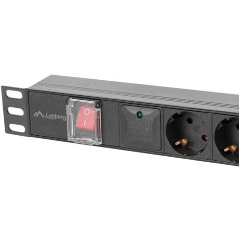 REGLETA LANBERG 1U 16A RACK 19 6X SOCKET SCHUKO NEGRO 2M (1/2)