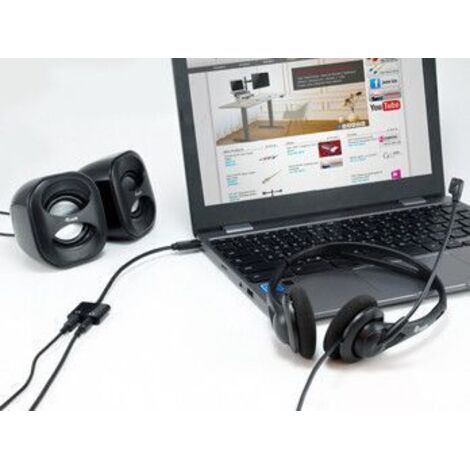 ADAPTADOR USB-C EQUIP A AUDIO DAC 2 JACK 3.5MM HEMBRA PARA AURICULAR Y MICROFONO (1/2)