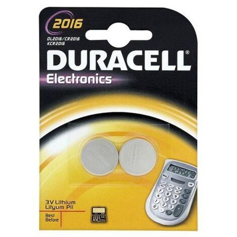 Duracell Batería de Litio DL2016 3V para relojes Blister 2 piezas 302603200