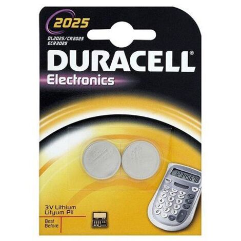PACK 2 PILAS DE BOTON DURACELL 2025 3V LITIO DL2025B2