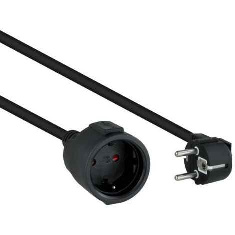Cable Alargador de Corriente Nanocable 10.22.0602-BK/ Schuko Hembra - Schuko Macho/ 2m/ Negro (1/3)