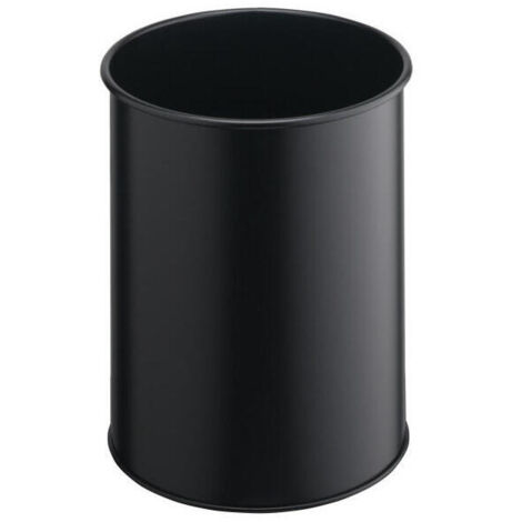 PAPELERA METALICA DE 15L LISA COLOR NEGRO DURABLE 3301-01