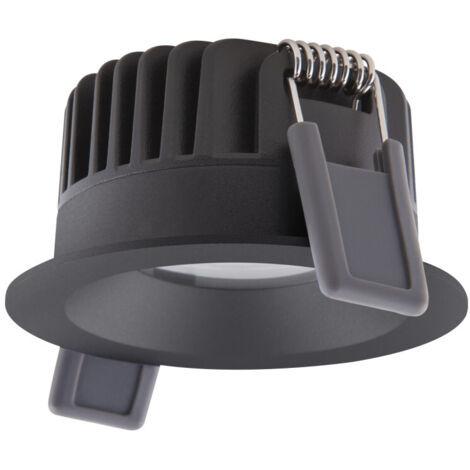 Ledvance Foco LED Fix Aluminium Negro 8W 680lm 36D - 930 Luz Cálida  Recorte 68mm - IP44 - Mejor reproducción de color - Regulable