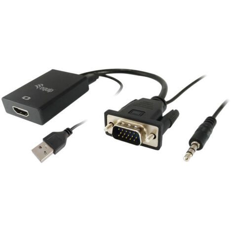 Adaptador VGA a HDMI con Audio Equip 119038 Negro 20 cm (1/4)