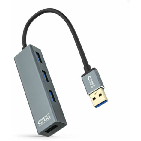 Hub USB 3.0 Nanocable 10.16.4402/ 4xUSB/ Gris (1/2)