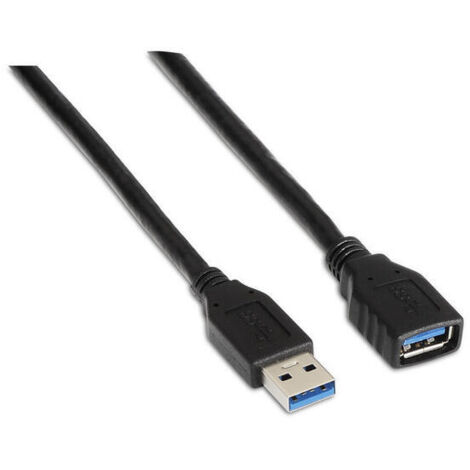 Cable Alargador USB 3.0 Aisens A105-0042/ USB Macho - USB Hembra/ 2m/ Negro (1/2)