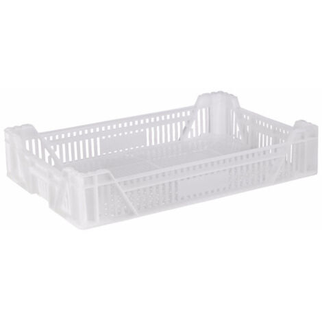 CAJA APILABLE CALADA 22L BLANCA 600X400X118MM USO ALIMENTARIO