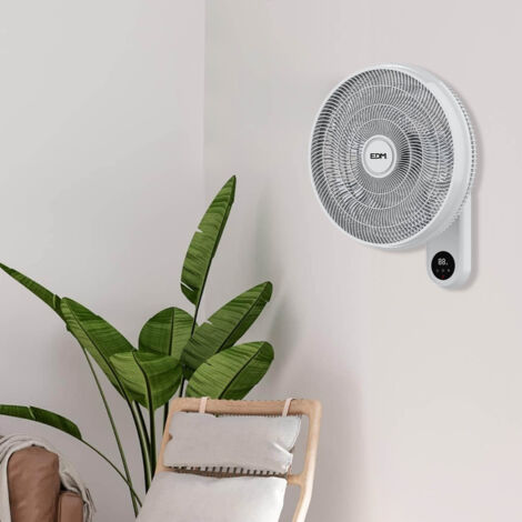 Ventilador pared 55w 40cm con mando edm